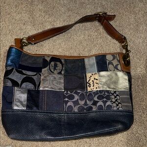 Coach Patchwork Handbag Leather Shoulder Bag Purse Designer Fashion Bag